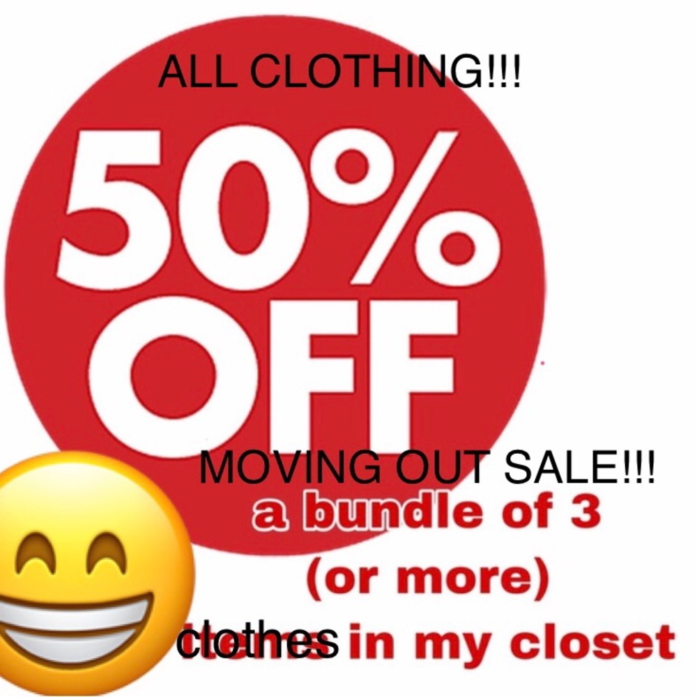 50% sale for bundles of three items and above for all clothing